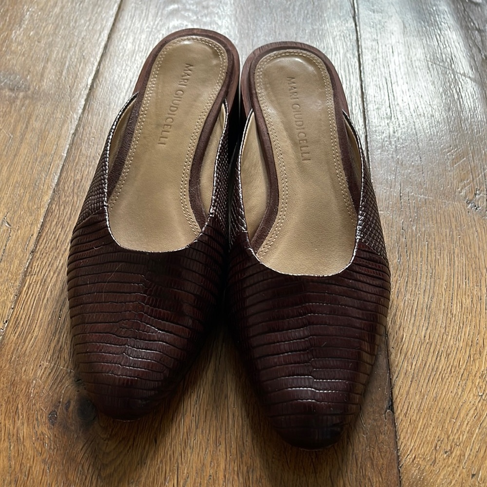 Model: Leblon Mule flat
Color: Brown (Croco cuoio)
Size 37